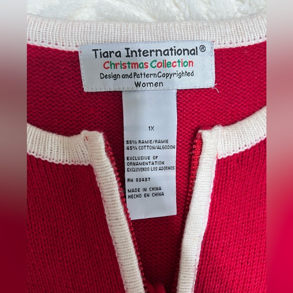 Vintage Tiara International Christmas Collection Stocking Cardigan Sweater XL - Picture 8 of 9